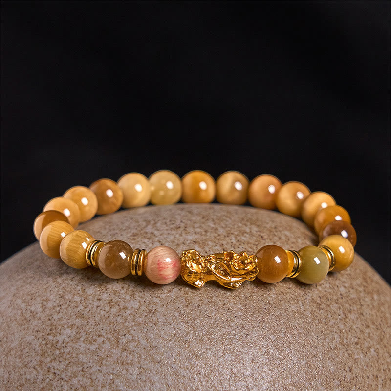 Fortune Jewel Various Color Tiger Eye Beads Spacer Beads Pixiu Wealth Courage Bracelet