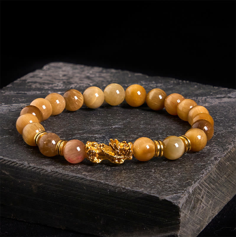 Fortune Jewel Various Color Tiger Eye Beads Spacer Beads Pixiu Wealth Courage Bracelet