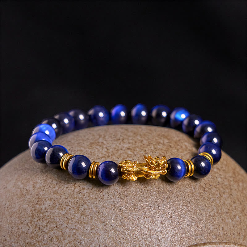 Fortune Jewel Various Color Tiger Eye Beads Spacer Beads Pixiu Wealth Courage Bracelet
