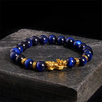 Buddha Stones "Sending Focus and Prosperity" Tiger Eye Pixiu Bracelet Includes Gift Message Card Fortune Jewel