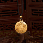 Fortune Jewel Copper Eight Treasure Compass Fu Character Fortune Rope Necklace Pendant
