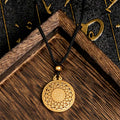 Fortune Jewel Copper Eight Treasure Compass Fu Character Fortune Rope Necklace Pendant