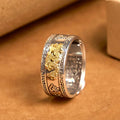 Fortune Jewel Dragon Pattern Heart Sutra Copper Strength Ring Fortune Jewel