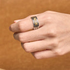 Fortune Jewel Dragon Pattern Heart Sutra Copper Strength Ring Fortune Jewel