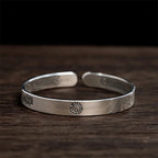 Fortune Jewel Bagua mantra Symbol Copper Plated Silver Wealth Bracelet Bangle Fortune Jewel