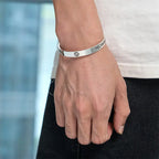 Fortune Jewel Bagua mantra Symbol Copper Plated Silver Wealth Bracelet Bangle Fortune Jewel
