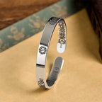 Fortune Jewel Bagua mantra Symbol Copper Plated Silver Wealth Bracelet Bangle Fortune Jewel