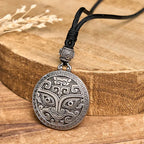 Fortune Jewel Taotie Om Mani Padme Hum Copper Plated Silver Wealth Necklace Pendant Fortune Jewel