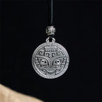 Fortune Jewel Taotie Om Mani Padme Hum Copper Plated Silver Wealth Necklace Pendant Fortune Jewel