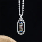 Fortune Jewel Vintage Om Mani Padme Hum Prayer Wheel Copper Luck Pendant Fortune Jewel