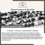 Fortune Jewel Black and White Cat Fire Agate Confidence Bracelet Fortune Jewel