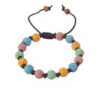 Fortune Jewel Colorful Lava Rock Support Bracelet Fortune Jewel