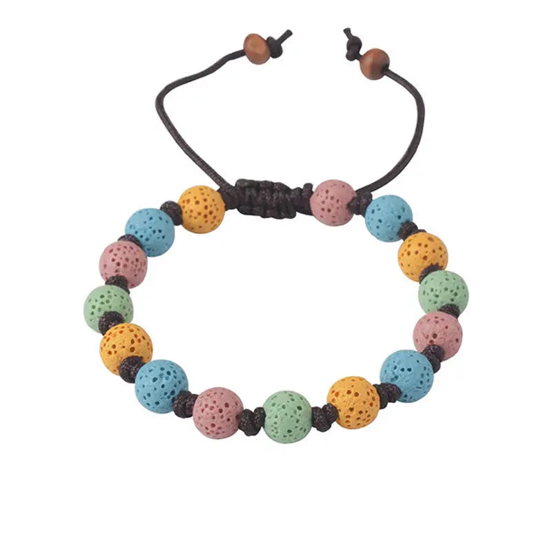 Fortune Jewel Colorful Lava Rock Support Bracelet Fortune Jewel