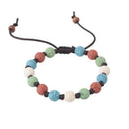 Fortune Jewel Colorful Lava Rock Support Bracelet Fortune Jewel