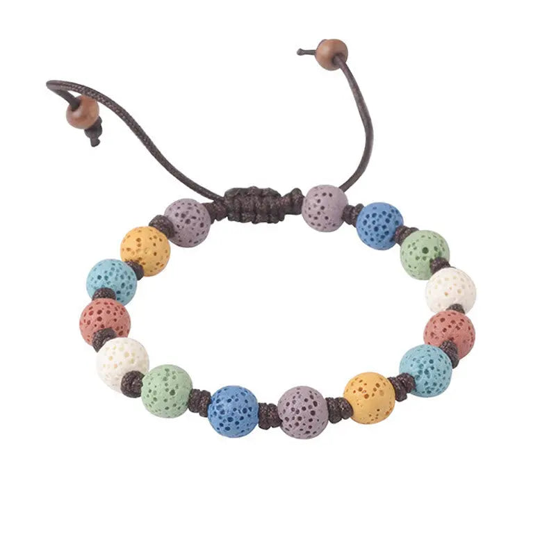 Fortune Jewel Colorful Lava Rock Support Bracelet Fortune Jewel
