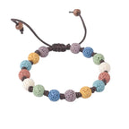 Fortune Jewel Colorful Lava Rock Support Bracelet Fortune Jewel