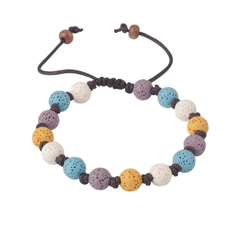 Fortune Jewel Colorful Lava Rock Support Bracelet Fortune Jewel
