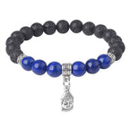 Fortune Jewel Black Lava Rock Crystal Beads Animal Pattern Healing Bracelet Fortune Jewel