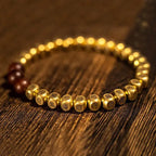 Fortune Jewel Copper Brass Lightning Struck Jujube Wood Beads Wealth Bracelet Fortune Jewel