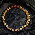 Fortune Jewel Copper Brass Lightning Struck Jujube Wood Beads Wealth Bracelet Fortune Jewel