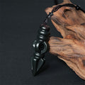 Fortune Jewel Tibetan Hetian Cyan Jade Pestle Vajra Dorje Star Harmony Necklace Pendant