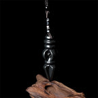 Fortune Jewel Tibetan Hetian Cyan Jade Pestle Vajra Dorje Star Harmony Necklace Pendant