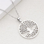 Fortune Jewel The Tree Of Life Titanium Steel Enlightenment Necklace Pendant Fortune Jewel