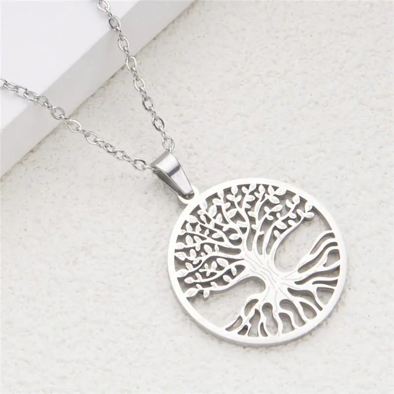 Fortune Jewel The Tree Of Life Titanium Steel Enlightenment Necklace Pendant Fortune Jewel