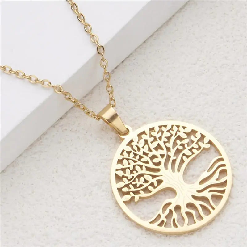 Fortune Jewel The Tree Of Life Titanium Steel Enlightenment Necklace Pendant Fortune Jewel