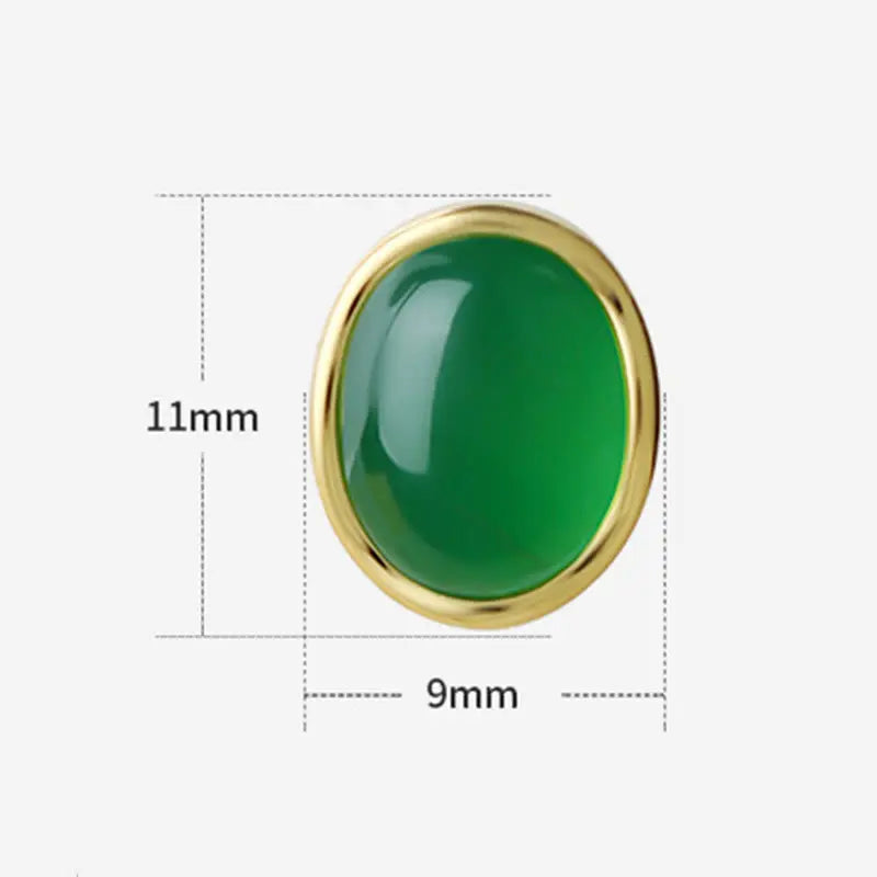 Fortune Jewel 925 Sterling Silver Golden Green Chalcedony Strength Earrings Fortune Jewel