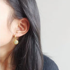 Fortune Jewel 925 Sterling Silver White Jade Agate Prosperity Earrings Fortune Jewel