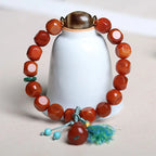 Fortune Jewel Natural South Red Agate Pixiu Dzi Bead Fortune Luck Bracelet Fortune Jewel