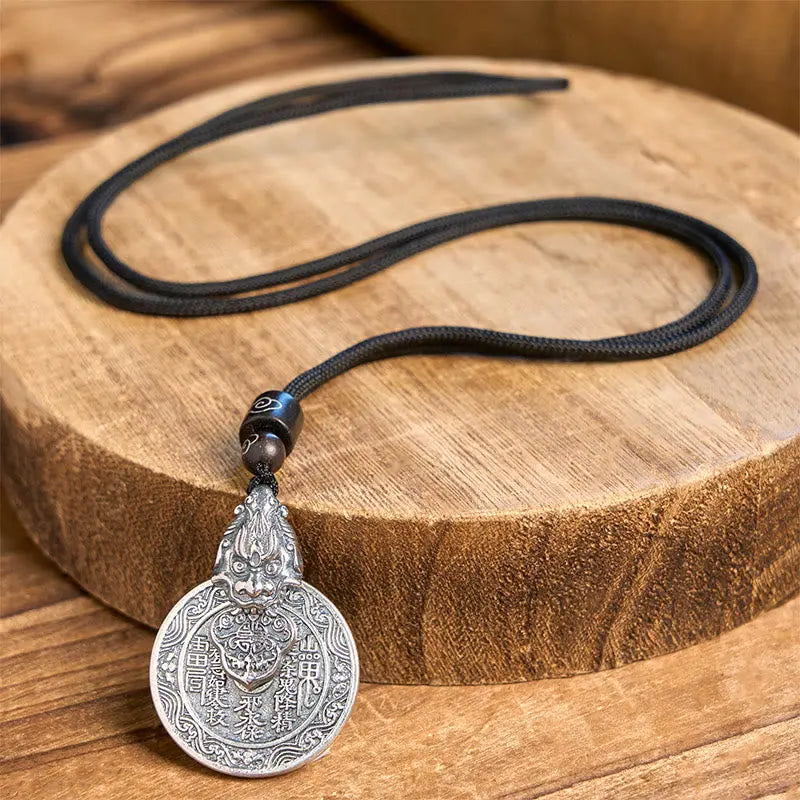 Fortune Jewel Mountain Ghosts Spend Money Bagua Design Copper Pixiu Harmony Necklace Pendant Fortune Jewel