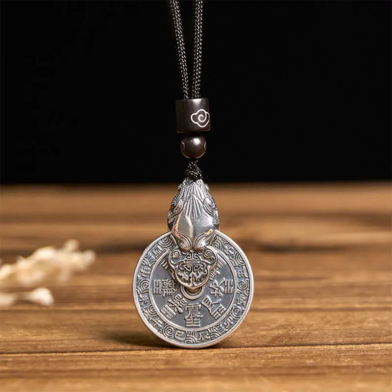 Fortune Jewel Mountain Ghosts Spend Money Bagua Design Copper Pixiu Harmony Necklace Pendant Fortune Jewel