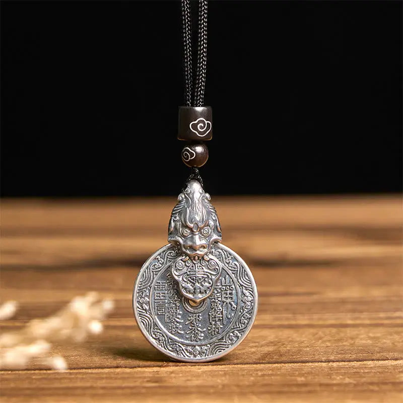Fortune Jewel Mountain Ghosts Spend Money Bagua Design Copper Pixiu Harmony Necklace Pendant Fortune Jewel