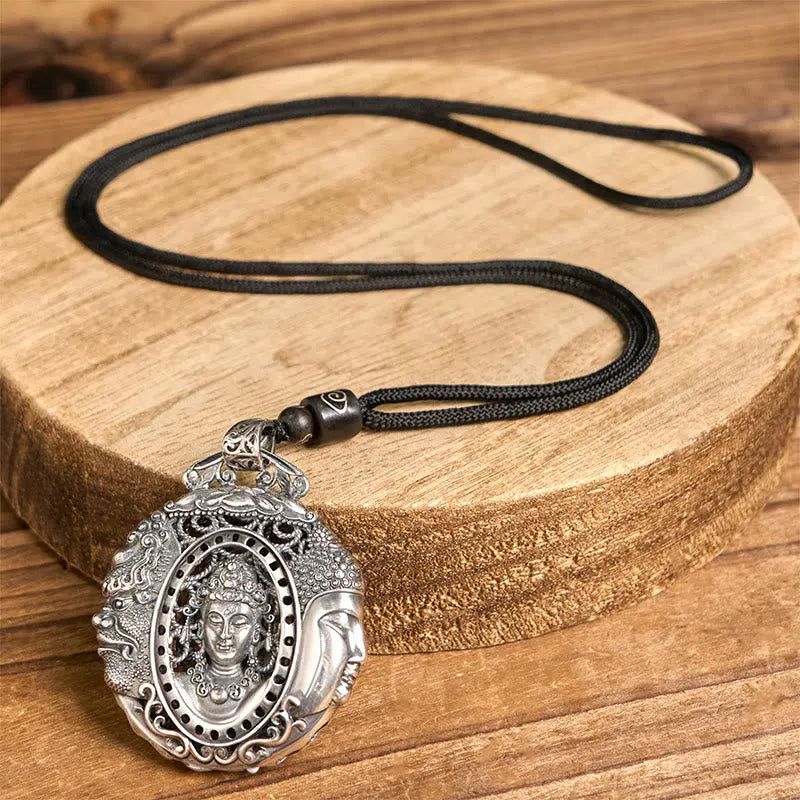 Fortune Jewel Copper Buddha Devil Pattern Serenity Pendant Necklace Fortune Jewel