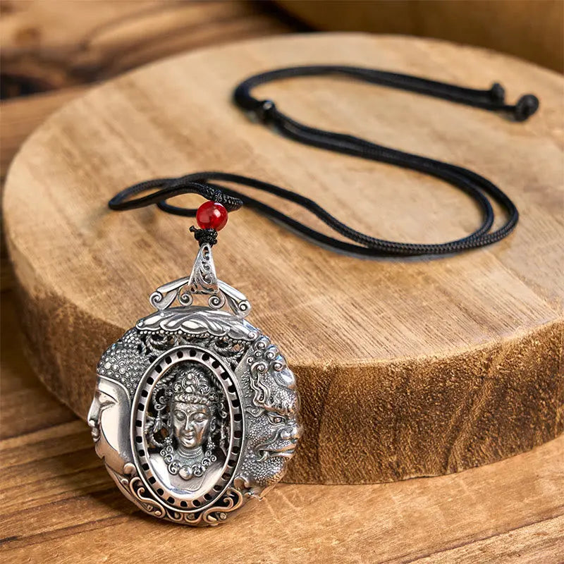 Fortune Jewel Copper Buddha Devil Pattern Serenity Pendant Necklace Fortune Jewel