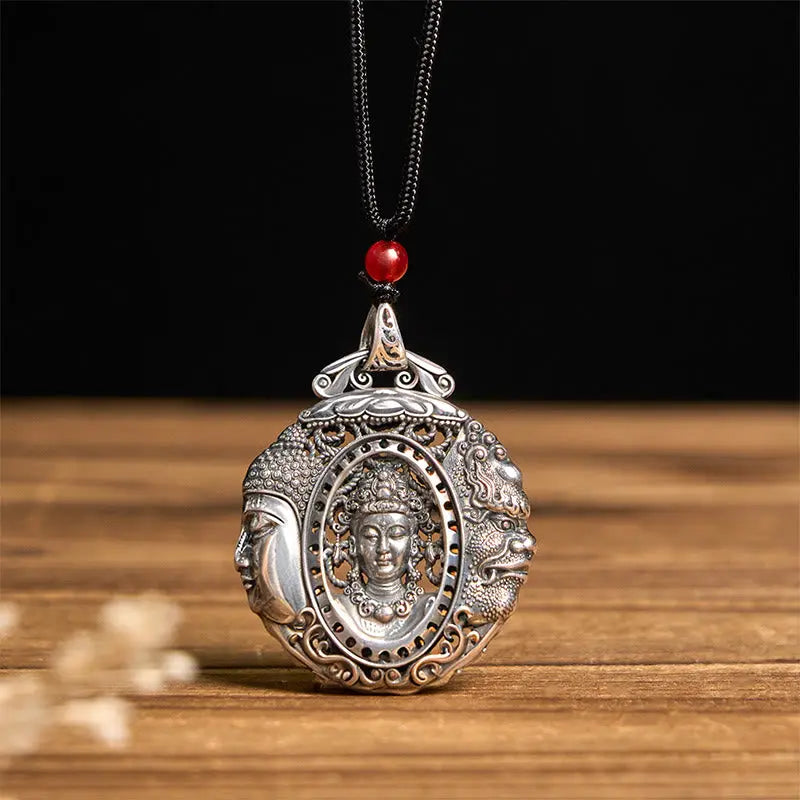Fortune Jewel Copper Buddha Devil Pattern Serenity Pendant Necklace Fortune Jewel