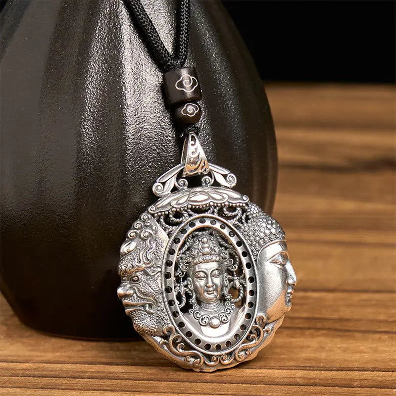 Fortune Jewel Copper Buddha Devil Pattern Serenity Pendant Necklace Fortune Jewel