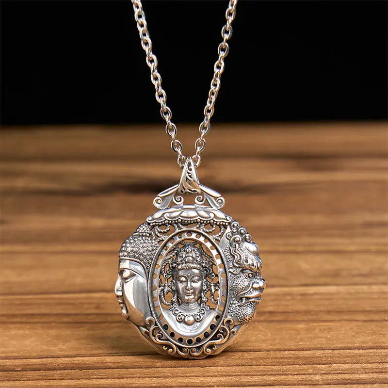 Fortune Jewel Copper Buddha Devil Pattern Serenity Pendant Necklace Fortune Jewel
