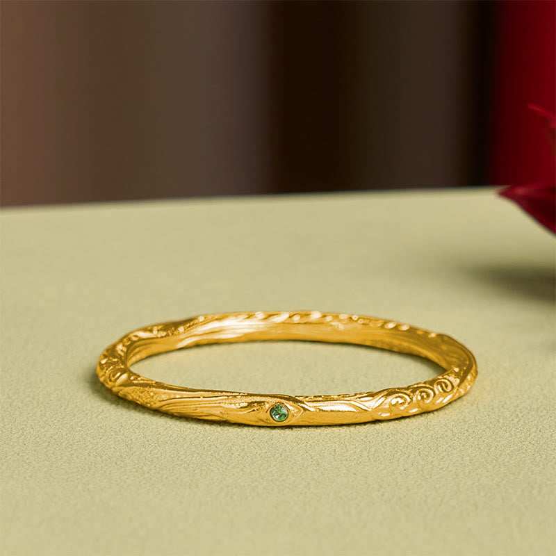Fortune Jewel Hollow Universe Circle Design Copper Plated Gold Wealth Bracelet Bangle