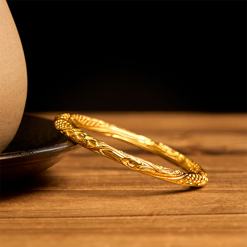 Fortune Jewel Hollow Universe Circle Design Copper Plated Gold Wealth Bracelet Bangle