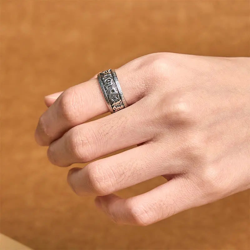 Fortune Jewel Om Mani Padme Hum Copper Adjustable Wealth Ring Fortune Jewel