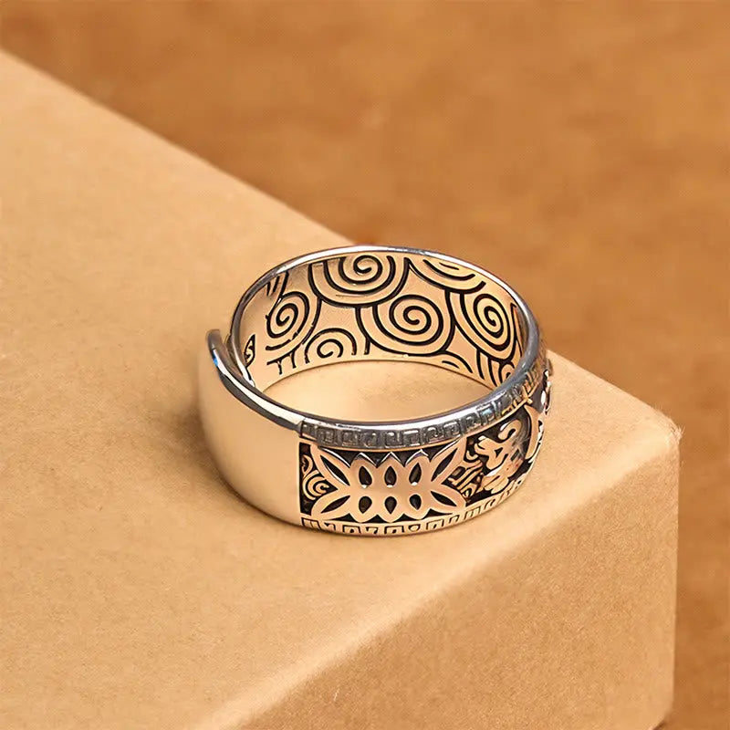 Fortune Jewel Om Mani Padme Hum Copper Adjustable Wealth Ring Fortune Jewel