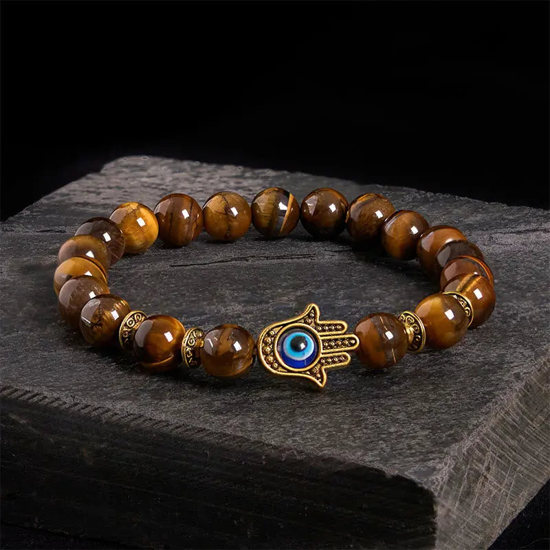 Fortune Jewel "Wishing Courage and Protection" Tiger Eye Bracelet Includes Gift Message Card Fortune Jewel