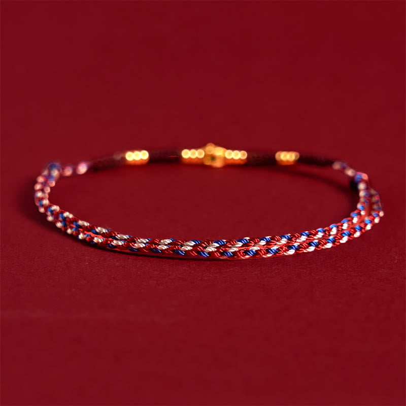 Fortune Jewel Handmade Braided Red String Copper Coins Luck Bracelet Fortune Jewel