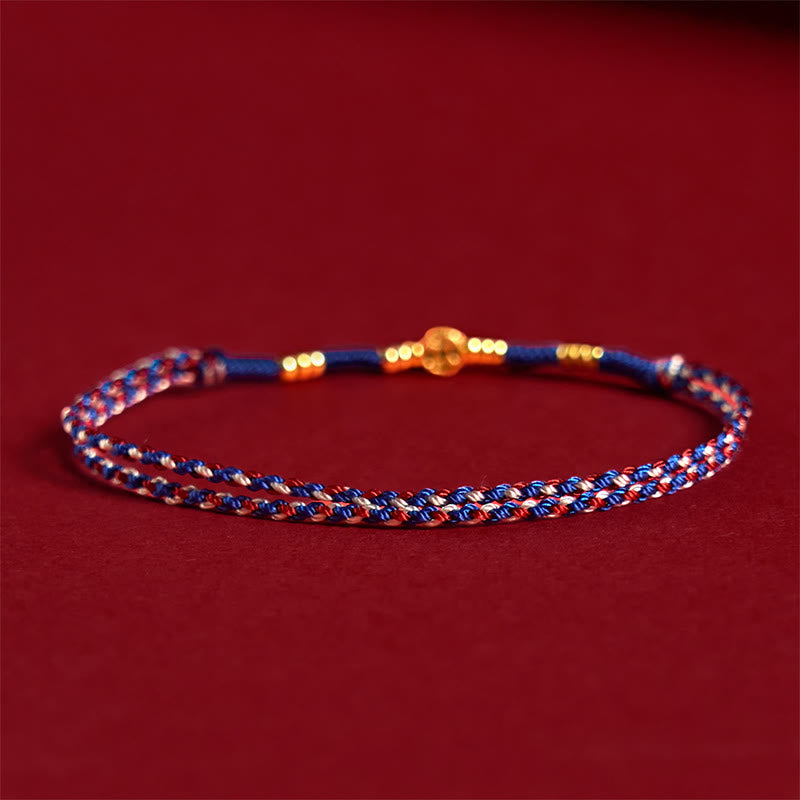 Fortune Jewel Handmade Braided Red String Copper Coins Luck Bracelet Fortune Jewel