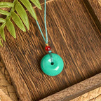 Fortune Jewel Turquoise Peace Buckle Rope Balance Necklace Pendant Fortune Jewel