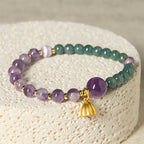 Fortune Jewel Natural Lotus Amethyst Jade Balance Bracelet