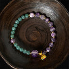 Fortune Jewel Natural Lotus Amethyst Jade Balance Bracelet